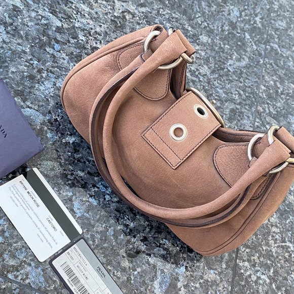Authentic PRADA Suede Handbag - Picture 3 of 4